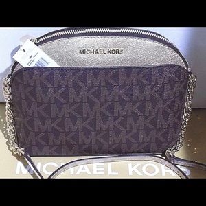 Authentic MK Emmy Brow Metallic Leather Cossbody